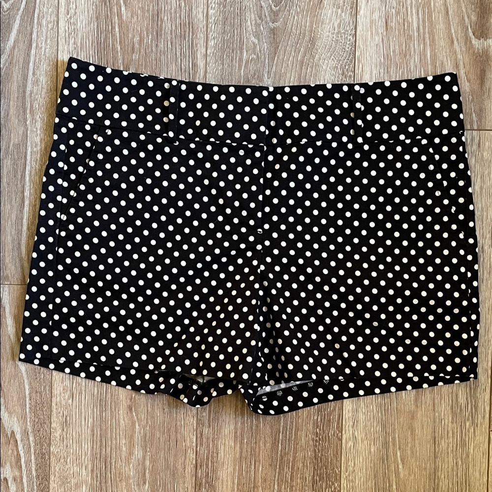 Ann Taylor High Waist Shorts Black and White Polka Dot Women’s 12 Dress Short